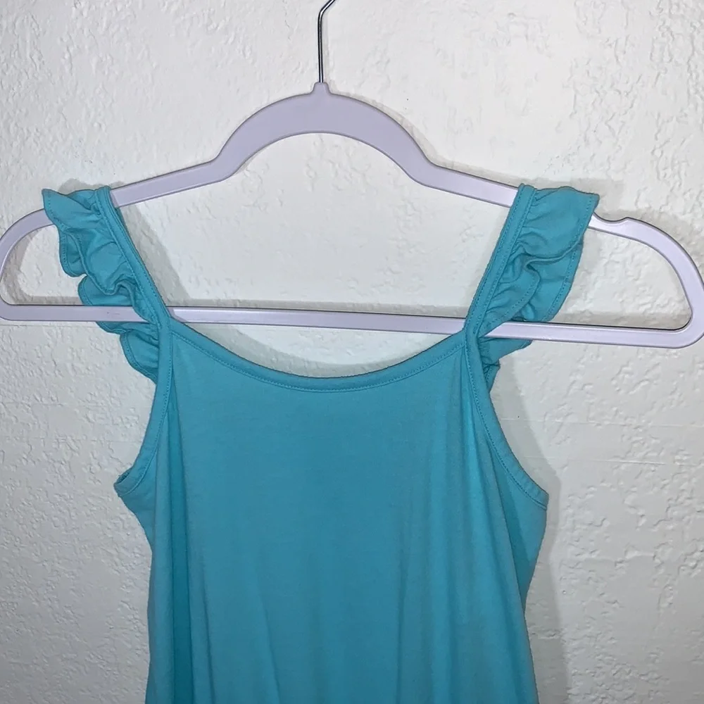 The Children’s Place Girls Ruffle Romper Blue Radiance Size XL 14 Jersey